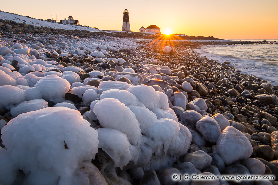 Sweet Dawn, Bitter Cold (Point Judith Lighthouse, Narragansett, Rhode Island)